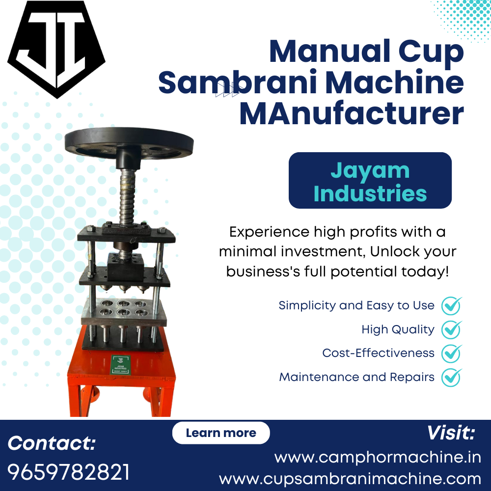 Manual Cup Sambrani Machine Manufacturer - Jayam Industries